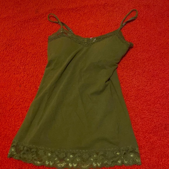 No Boundaries Tops No Boundaries Army Green Cami With Built In Bra Size Sch 35 Lace Trim